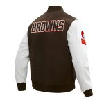 Cleveland Browns Classic Brown and White Varsity Jacket
