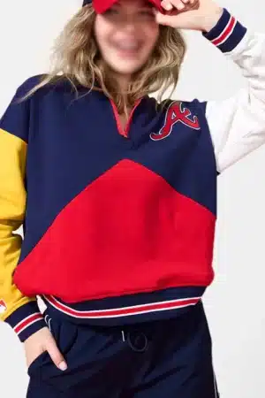 Colorblock Classic Atlanta Braves Quarter-Zip Sweatshirt