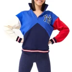 Colorblock Classic NY Yankee Quarter-Zip Sweatshirt