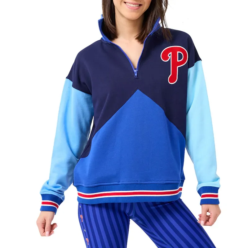 Colorblock Classic Philadelphia Phillies Quarter-Zip Sweatshirt 01 Colorblock Classic Philadelphia Phillies Quarter-Zip Sweatshirt