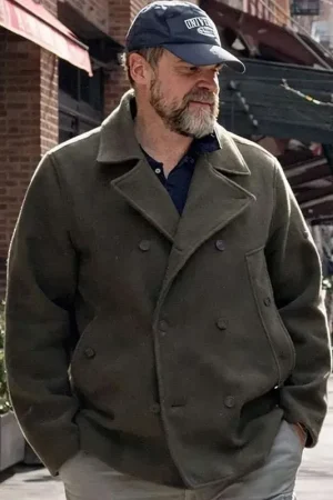 David Harbour NYC 2026 Green Peacoat