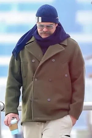 David Harbour NYC 2026 Green Peacoat