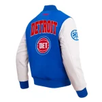 Detroit Pistons City Arch Royal and White Varsity Jacket