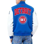 Detroit Pistons City Arch Royal and White Varsity Jacket
