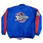 Detroit Pistons GIII Bomber Royal Satin Jacket