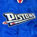 Detroit Pistons GIII Bomber Royal Satin Jacket