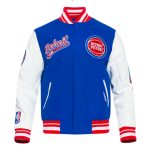 Detroit Pistons Royal & Red Script Tail Varsity Jacket - Image 2