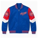 Detroit Pistons Throw It Back Heavyweight Royal Satin Jacket