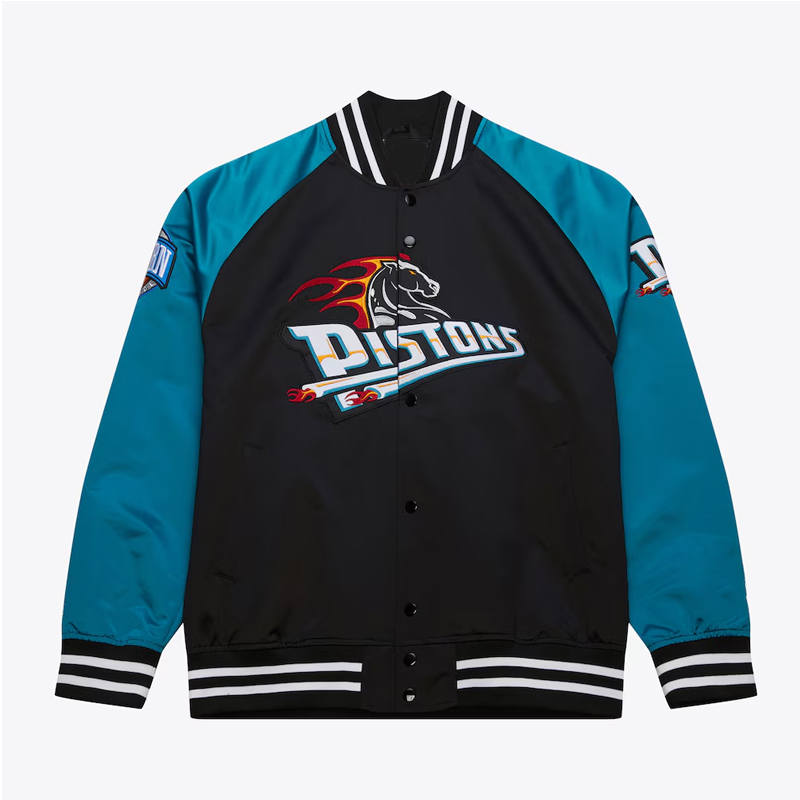 Detroit Pistons Vintage Logo Lightweight Satin Jacket 01 Detroit Pistons Vintage Logo Lightweight Satin Jacket