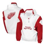 Detroit Red Wings White & Red Breakaway Anorak Hooded Jacket