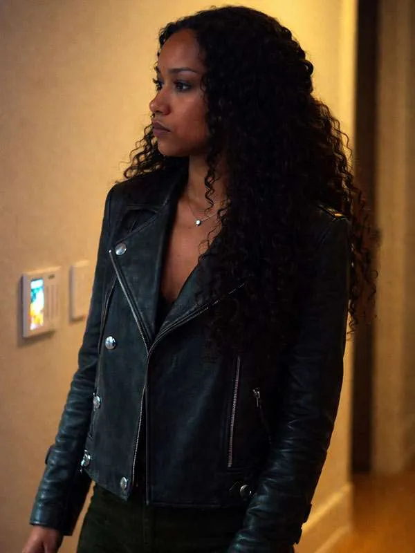 Genneya Walton Daredevil Born Again S02 Black Leather Jacket 01 Genneya Walton Daredevil Born Again S02 Black Leather Jacket
