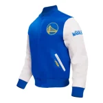 Golden State Warriors City Arch Royal and White Varsity Jacket