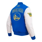 Golden State Warriors City Arch Royal and White Varsity Jacket