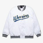 Golden State Warriors White Varsity Nylon Jacket