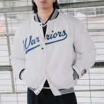 Golden State Warriors White Varsity Nylon Jacket