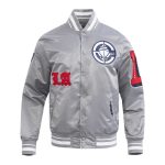 LA Clippers Classic Old English Rib Navy Satin Jacket