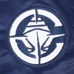 LA Clippers Classic Old English Rib Navy Satin Jacket
