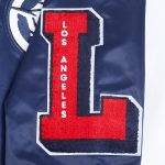 LA Clippers Classic Old English Rib Navy Satin Jacket