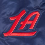LA Clippers Classic Old English Rib Navy Satin Jacket