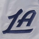 LA Clippers Classic Old English Rib Navy Satin Jacket