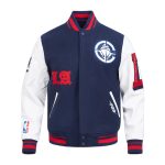 LA Clippers Classic Old English Rib Varsity Jacket