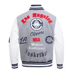 LA Clippers Classic Old English Rib Varsity Jacket