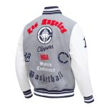 LA Clippers Classic Old English Rib Varsity Jacket