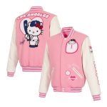 LA Dodgers Hello Kitty Pink Varsity Jacket