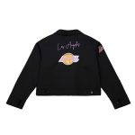 LA Lakers Black Mechanic Cropped Full-Zip Jacket