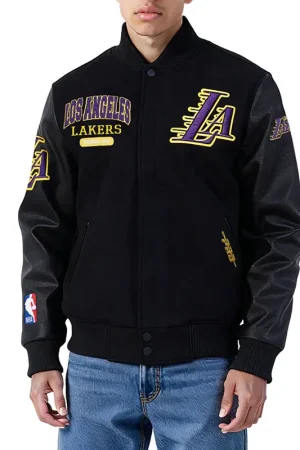 LA Lakers City Arch Black Varsity Jacket