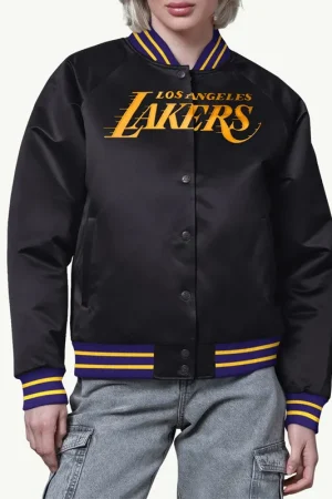 LA Lakers Final Score Varsity Satin Jacket