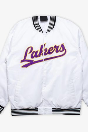 LA Lakers White Varsity Nylon Jacket