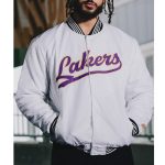 LA Lakers White Varsity Nylon Jacket