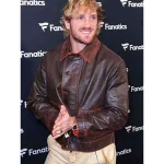 Logan Paul Super Bowl LX Brown Leather Jacket - Image 3