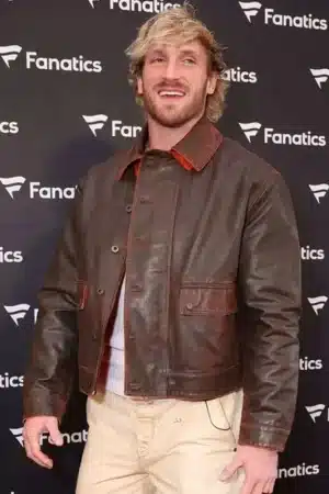 Logan Paul Super Bowl LX Brown Leather Jacket
