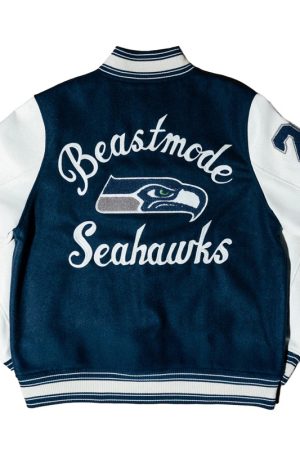 Marshawn Lynch Seattle Seahawks Beastmode Legacy Navy Varsity Jacket