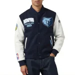 Memphis Grizzlies City Arch Navy and White Varsity Jacket