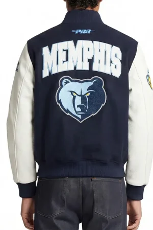 Memphis Grizzlies City Arch Navy and White Varsity Jacket