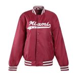 Miami Heat A Game Burgundy Varsity Satin Jacket