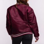 Miami Heat A Game Burgundy Varsity Satin Jacket