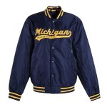 Michigan Wolverines A Game Navy Varsity Satin Jacket