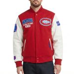 Montreal Canadiens City Arch Red and White Varsity Jacket