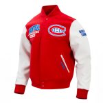 Montreal Canadiens City Arch Red and White Varsity Jacket