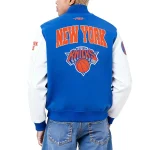 NY Knicks City Arch Royal and White Varsity Jacket