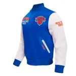 NY Knicks City Arch Royal and White Varsity Jacket