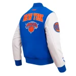 NY Knicks City Arch Royal and White Varsity Jacket