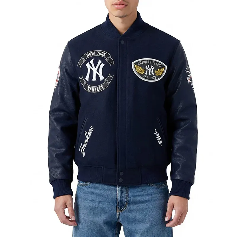 NY Yankees Born For Sport Navy Varsity Jacket 01 NY Yankees Born For Sport Navy Varsity Jacket