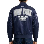 NY Yankees City Arch Navy Satin Jacket