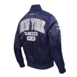 NY Yankees City Arch Navy Satin Jacket