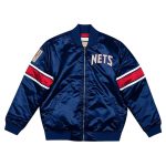New Jersey Nets Heavyweight Navy Satin Jacket